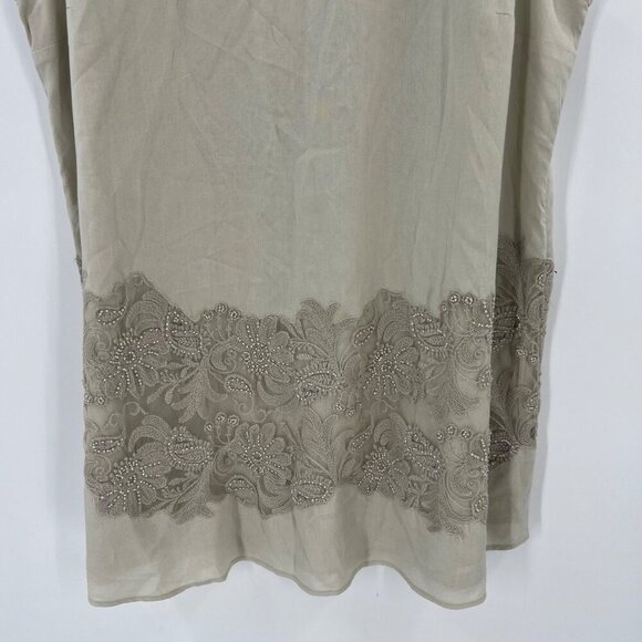 Soft Surroundings M Beige Lace Embroidered Sleeveless Top Travel Boho - Picture 5 of 10